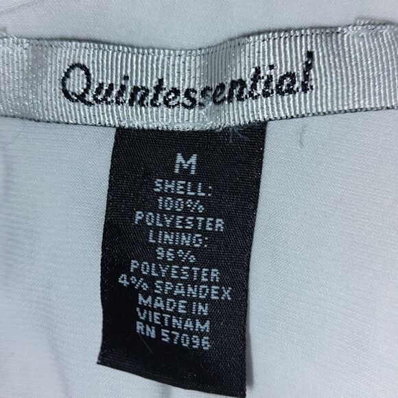 Quintessential  sleeveless white layered top blouse Sz M - Picture 5 of 5